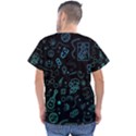 Cartoon, Halloween, Black, Dark Men s V-Neck Scrub Top View2