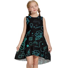 Cartoon, Halloween, Black, Dark Kids  Frill Swing Dress by nateshop