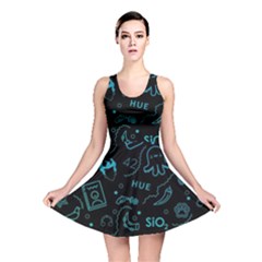 Cartoon, Skull, Dark, Dead Reversible Skater Dress by nateshop