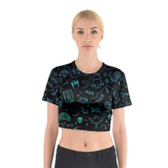 Cartoon, Skull, Dark, Dead Cotton Crop Top by nateshop