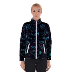 Cartoon, Skull, Dark, Dead Women s Bomber Jacket