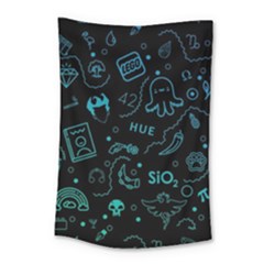 Cartoon, Skull, Dark, Dead Small Tapestry by nateshop