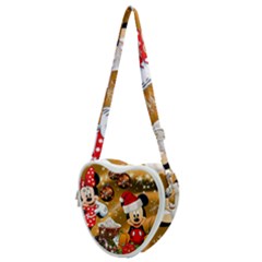 Cartoons, Disney, Merry Christmas, Minnie Heart Shoulder Bag by nateshop