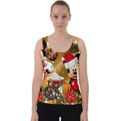 Cartoons, Disney, Merry Christmas, Minnie Velvet Tank Top by nateshop