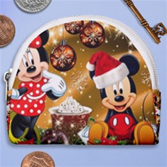 Cartoons, Disney, Merry Christmas, Minnie Horseshoe Style Canvas Pouch by nateshop