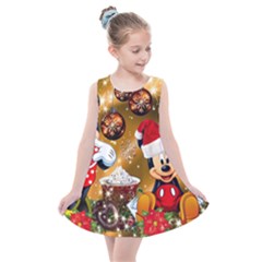 Cartoons, Disney, Merry Christmas, Minnie Kids  Summer Dress by nateshop