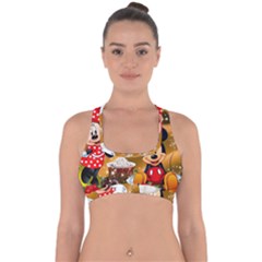 Cartoons, Disney, Merry Christmas, Minnie Cross Back Hipster Bikini Top 