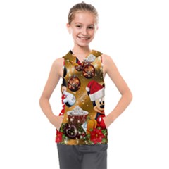 Cartoons, Disney, Merry Christmas, Minnie Kids  Sleeveless Hoodie