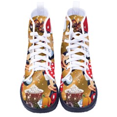 Cartoons, Disney, Merry Christmas, Minnie Kid s High-top Canvas Sneakers