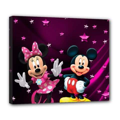 Cartoons, Disney, Mickey Mouse, Minnie Deluxe Canvas 24  X 20  (stretched) by nateshop