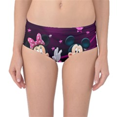 Cartoons, Disney, Mickey Mouse, Minnie Mid-waist Bikini Bottoms by nateshop