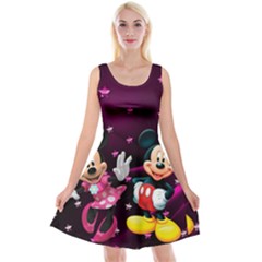 Cartoons, Disney, Mickey Mouse, Minnie Reversible Velvet Sleeveless Dress by nateshop