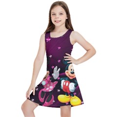 Cartoons, Disney, Mickey Mouse, Minnie Kids  Lightweight Sleeveless Dress by nateshop