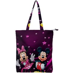 Cartoons, Disney, Mickey Mouse, Minnie Double Zip Up Tote Bag by nateshop