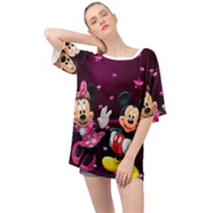 Cartoons, Disney, Mickey Mouse, Minnie Oversized Chiffon Top by nateshop