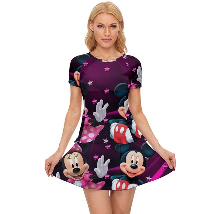 Cartoons, Disney, Mickey Mouse, Minnie Women s Sports Wear Set