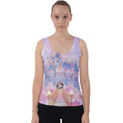 Disney Castle, Mickey And Minnie Velvet Tank Top by nateshop