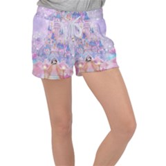 Disney Castle, Mickey And Minnie Women s Velour Lounge Shorts by nateshop