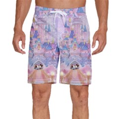 Disney Castle, Mickey And Minnie Men s Beach Shorts by nateshop