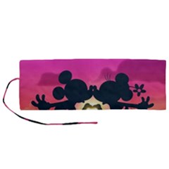 Mickey And Minnie, Mouse, Disney, Cartoon, Love Roll Up Canvas Pencil Holder (m) by nateshop