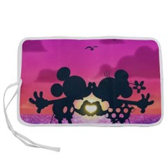 Mickey And Minnie, Mouse, Disney, Cartoon, Love Pen Storage Case (l) by nateshop