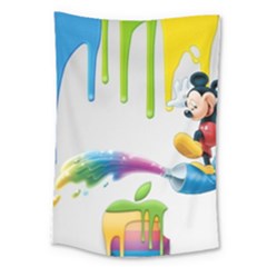 Mickey Mouse, Apple Iphone, Disney, Logo Large Tapestry by nateshop