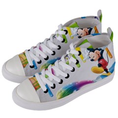 Mickey Mouse, Apple Iphone, Disney, Logo Women s Mid-top Canvas Sneakers by nateshop