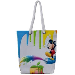 Mickey Mouse, Apple Iphone, Disney, Logo Full Print Rope Handle Tote (small) by nateshop