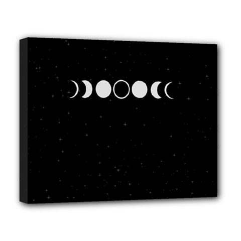 Moon Phases, Eclipse, Black Deluxe Canvas 20  X 16  (stretched)