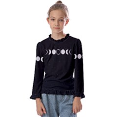 Moon Phases, Eclipse, Black Kids  Frill Detail T-shirt