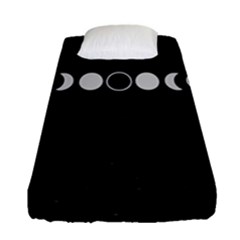 Moon Phases, Eclipse, Black Fitted Sheet (single Size) by nateshop