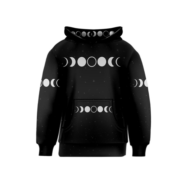 Moon Phases, Eclipse, Black Kids  Pullover Hoodie