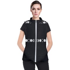 Moon Phases, Eclipse, Black Women s Puffer Vest