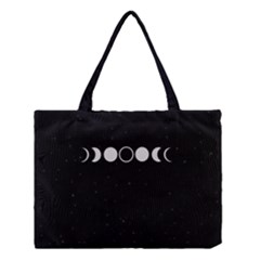 Moon Phases, Eclipse, Black Medium Tote Bag by nateshop