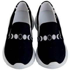 Moon Phases, Eclipse, Black Kids Lightweight Slip Ons by nateshop