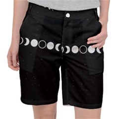 Moon Phases, Eclipse, Black Women s Pocket Shorts by nateshop