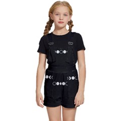 Moon Phases, Eclipse, Black Kids  Short Overalls by nateshop