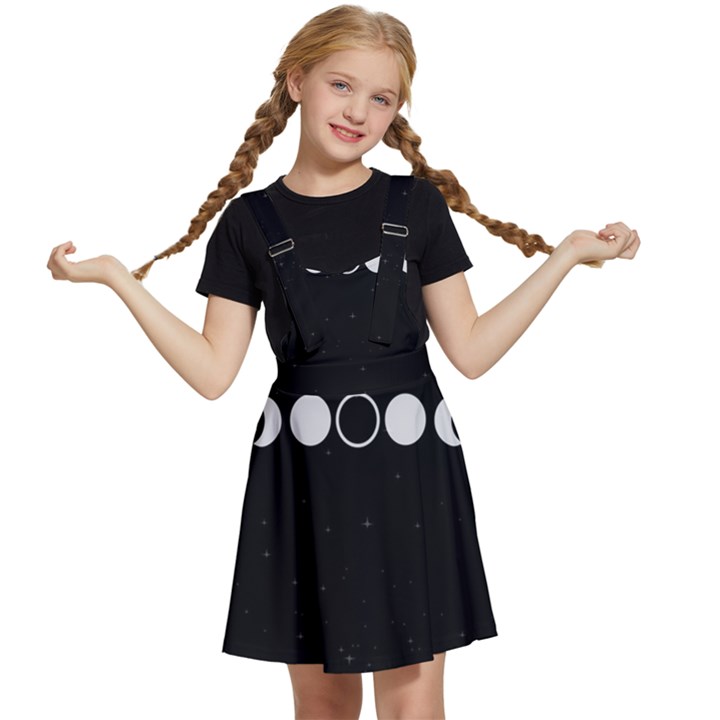 Moon Phases, Eclipse, Black Kids  Apron Dress