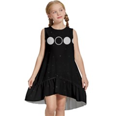 Moon Phases, Eclipse, Black Kids  Frill Swing Dress by nateshop