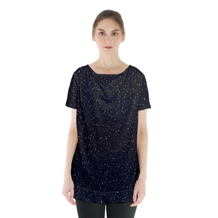 Simple Starry Sky, Alone, Black, Dark, Nature Skirt Hem Sports Top