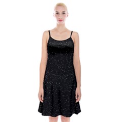 Simple Starry Sky, Alone, Black, Dark, Nature Spaghetti Strap Velvet Dress