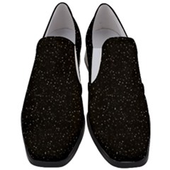 Simple Starry Sky, Alone, Black, Dark, Nature Women Slip On Heel Loafers by nateshop