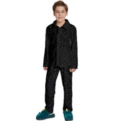 Simple Starry Sky, Alone, Black, Dark, Nature Kids  Long Sleeve Velvet Pajamas Set by nateshop