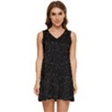 Simple Starry Sky, Alone, Black, Dark, Nature Tiered Sleeveless Mini Dress View1