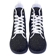 Simple Starry Sky, Alone, Black, Dark, Nature Women s High-top Canvas Sneakers by nateshop