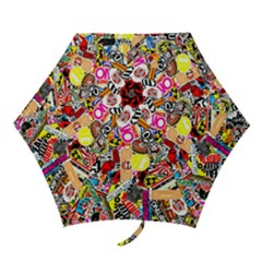 Sticker Bomb, Art, Cartoon, Dope Mini Folding Umbrellas by nateshop