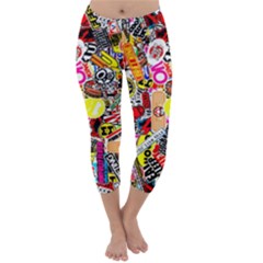 Sticker Bomb, Art, Cartoon, Dope Capri Winter Leggings  by nateshop