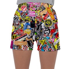 Sticker Bomb, Art, Cartoon, Dope Sleepwear Shorts