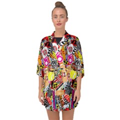 Sticker Bomb, Art, Cartoon, Dope Half Sleeve Chiffon Kimono by nateshop