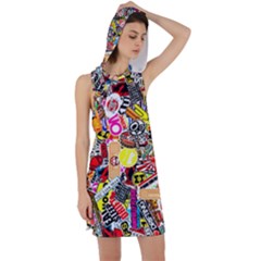 Sticker Bomb, Art, Cartoon, Dope Racer Back Hoodie Dress by nateshop